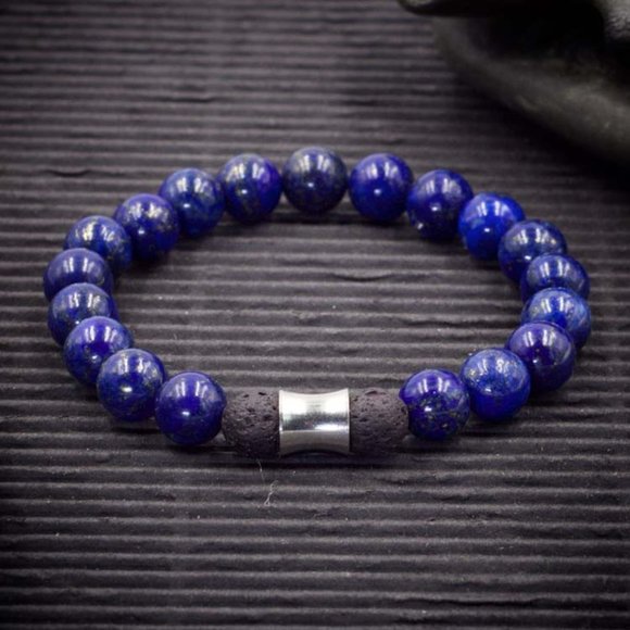 Lapis Lazuli Aromatherapy Stretch Bracelet - Handmade to Order - Picture 1 of 2